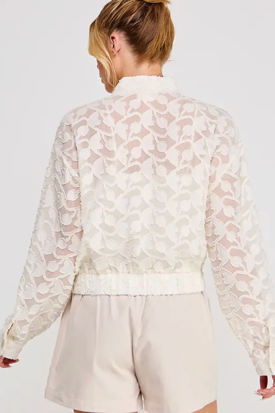 Jacquard Semi-Sheer Jacket