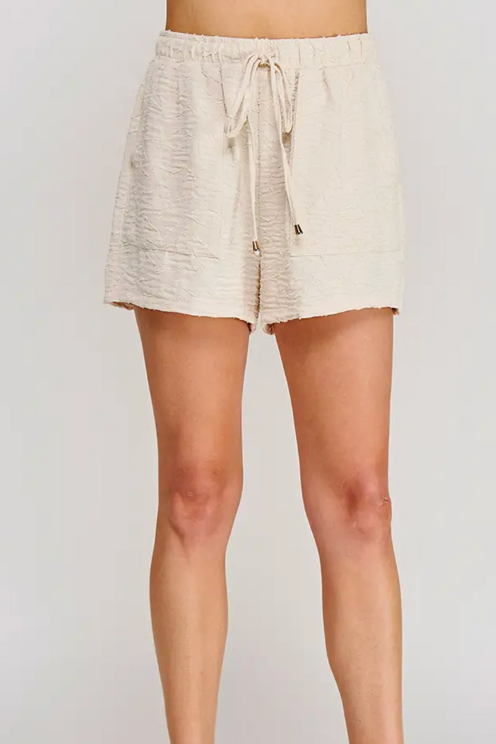 Bianca Jacquard Elastic Tie Waist Shorts