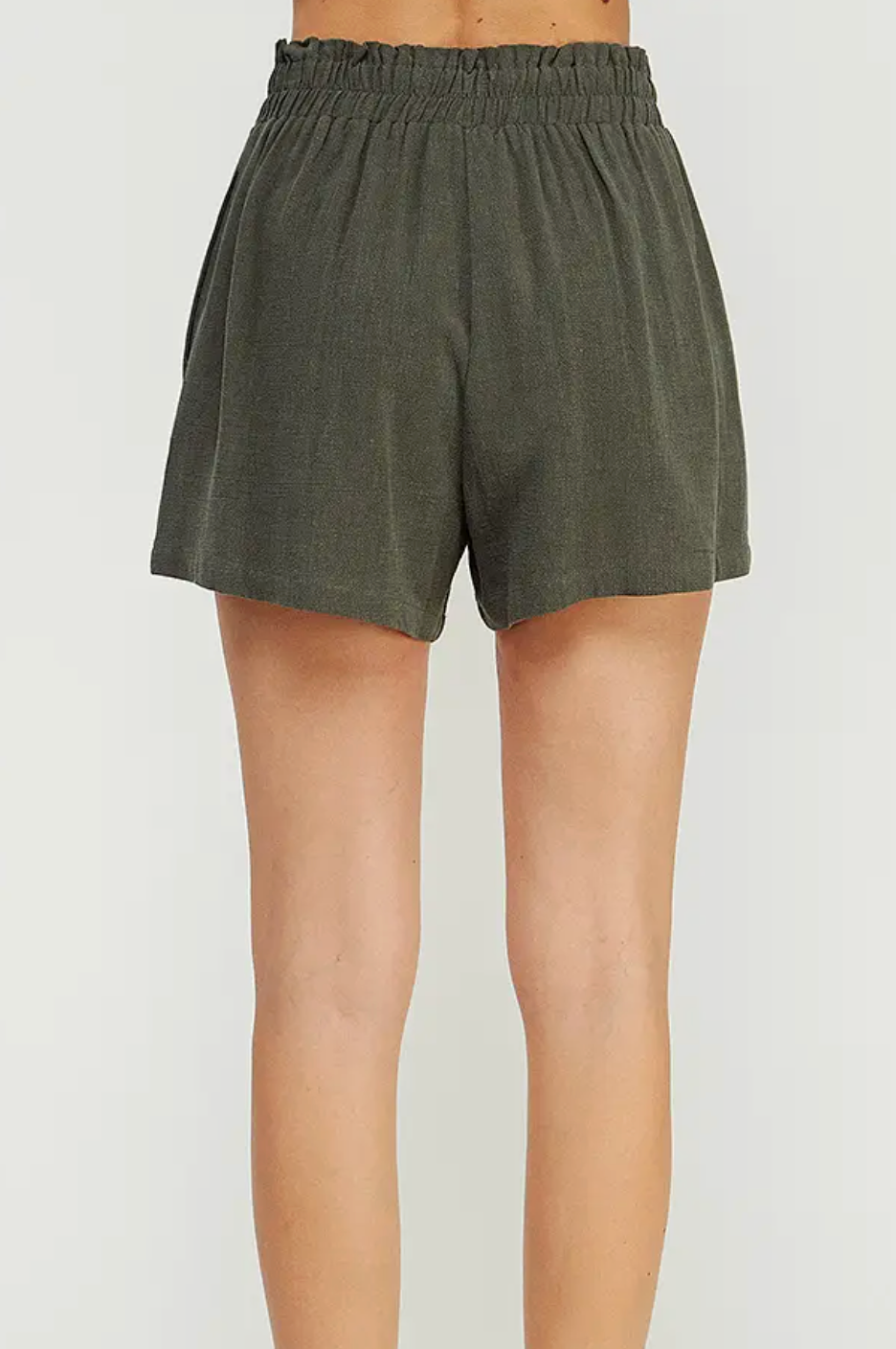 Sofia Linen Shorts with Double Buckle