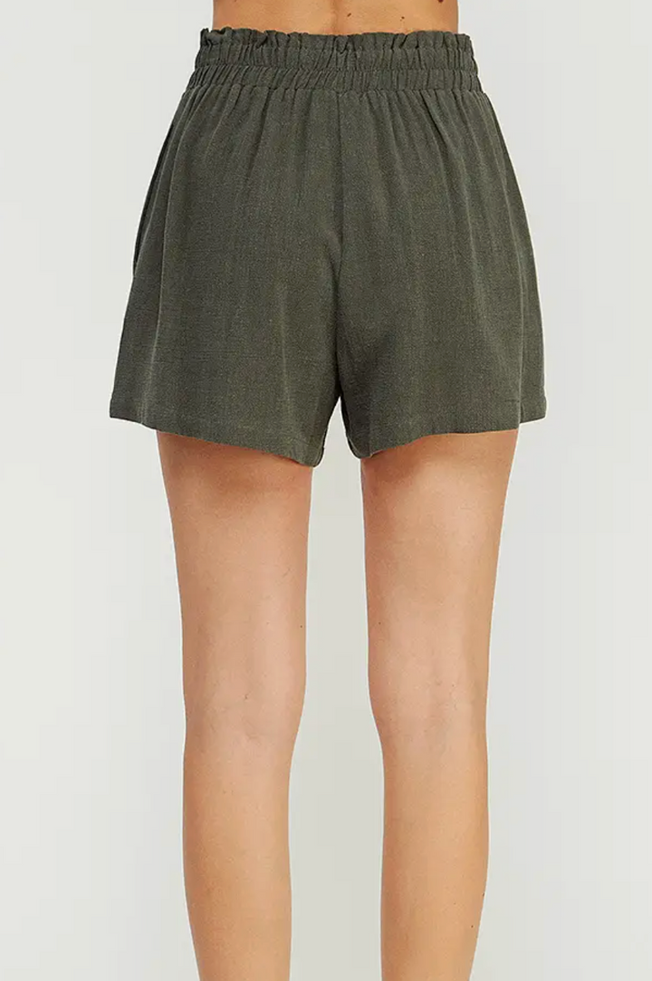 Sofia Linen Shorts with Double Buckle