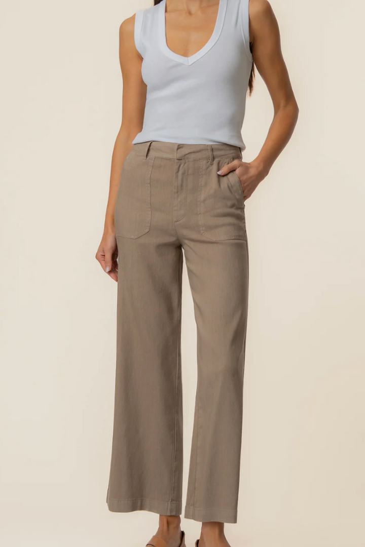Topaz Linen Wide Leg - Khaki