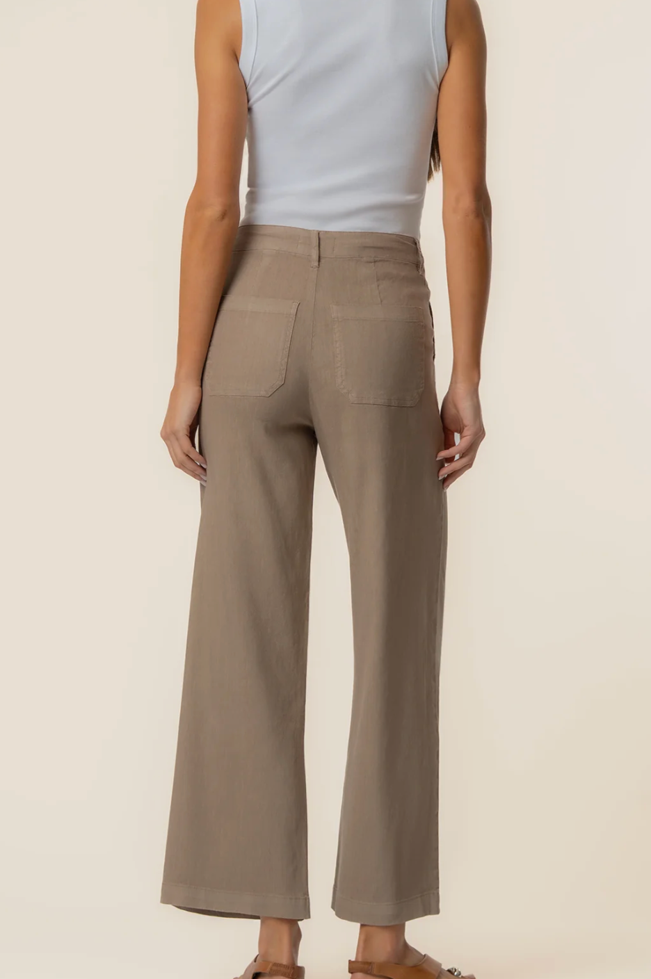 Topaz Linen Wide Leg - Khaki