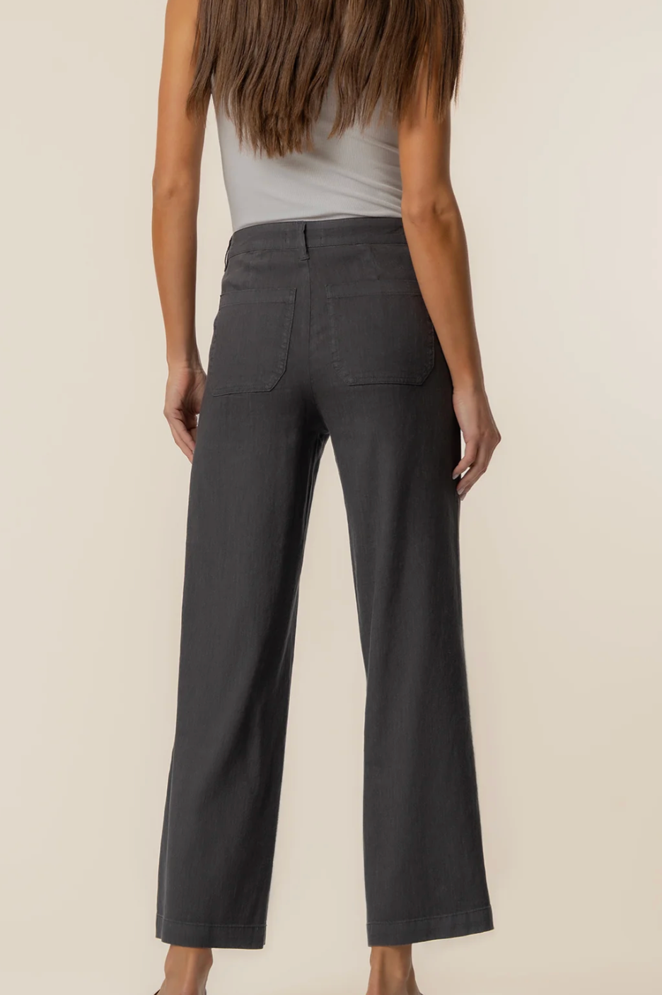 Topaz Linen Wide Leg - Charcoal