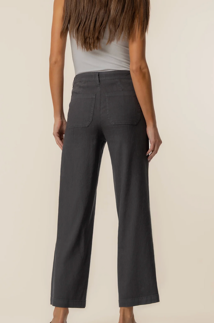 Topaz Linen Wide Leg - Charcoal