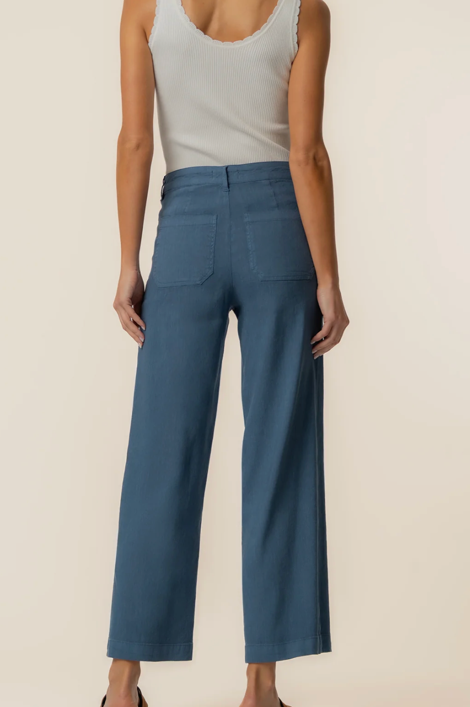 Topaz Linen Wide Leg - Coastal Blue