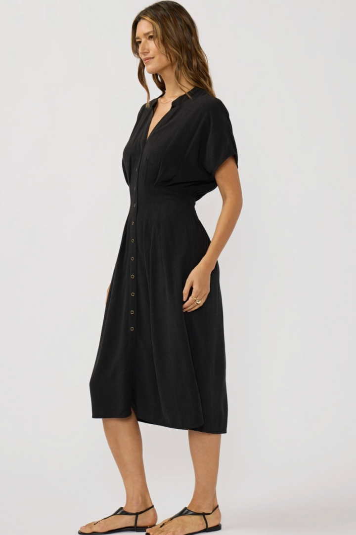 Josie Button Front Midi Dress