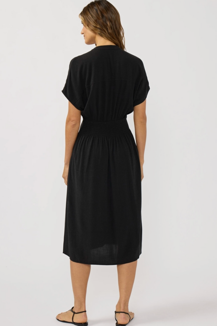 Josie Button Front Midi Dress