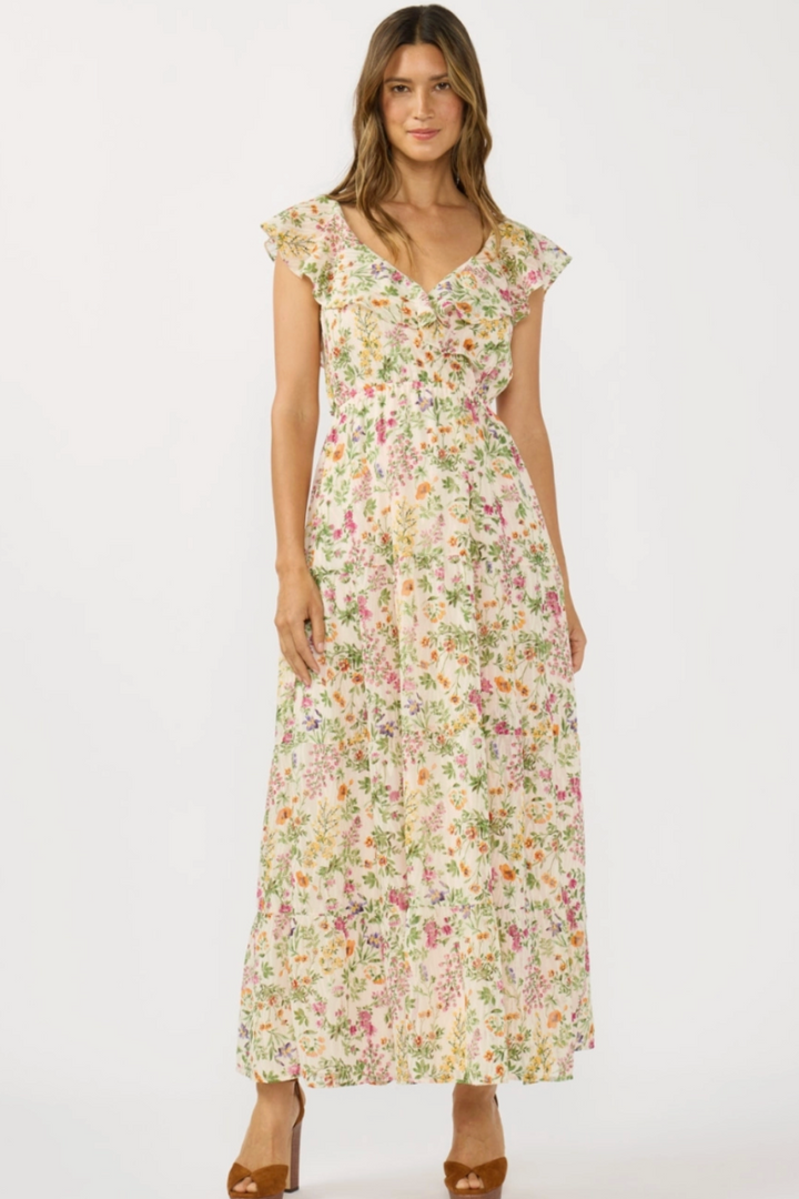 Katherine Tiered Maxi Dress With Slit