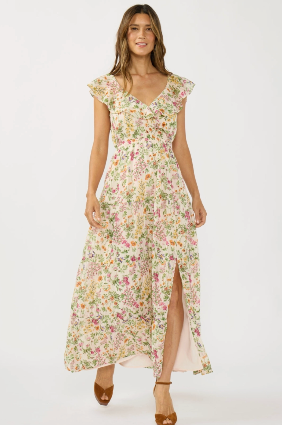 Katherine Tiered Maxi Dress With Slit