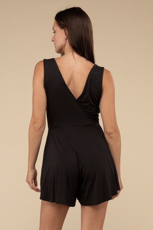 Surplice Neckline Sleeveless Romper | ONLINE EXCLUSIVE